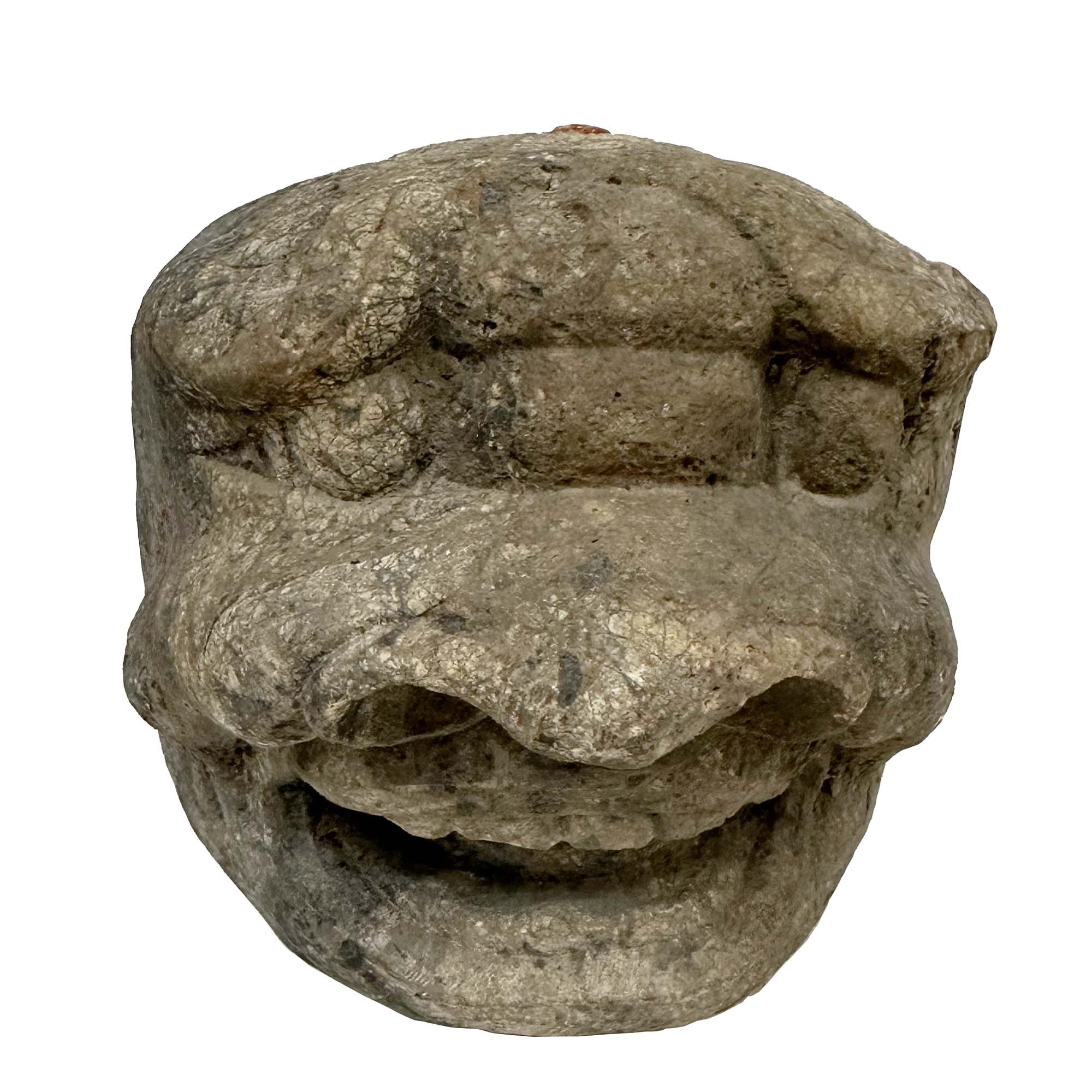 Late 19th-Century Antique Chinese Carved Stone Heracles Head