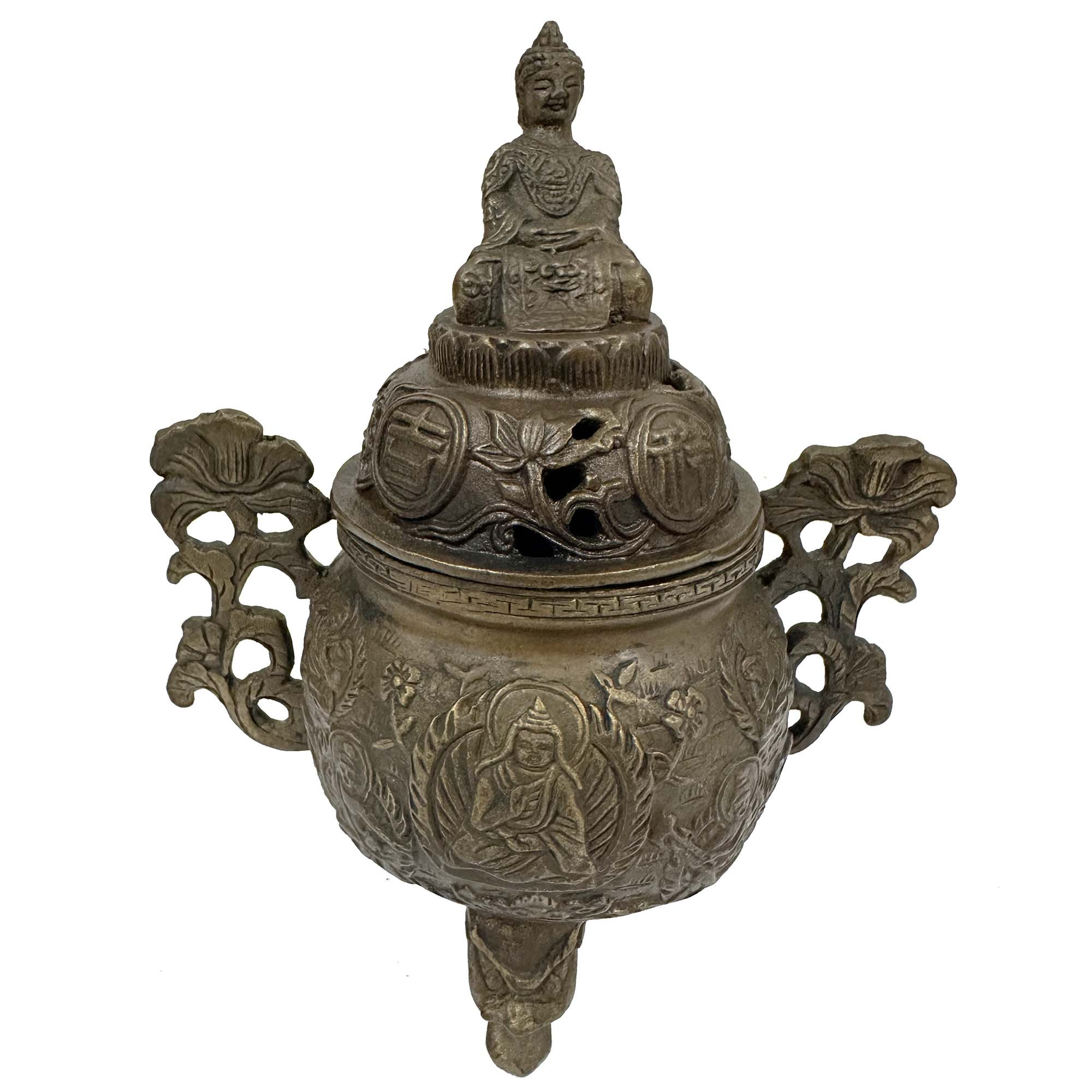 Mid 20th Century Tibetan Buddhist tripod incense burner (censer)