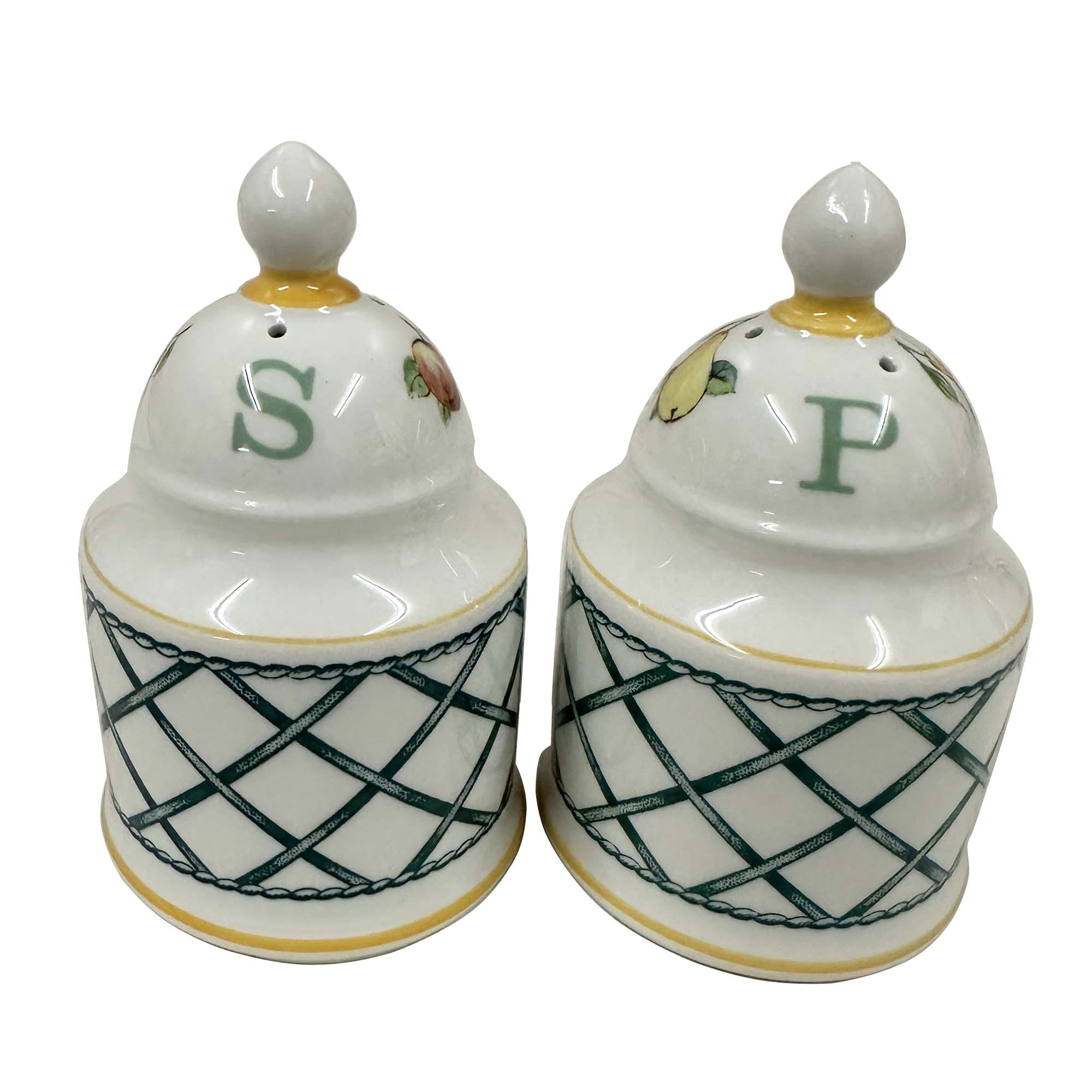 Vintage Villeroy & Boch "Basket" pattern salt and pepper shaker set.