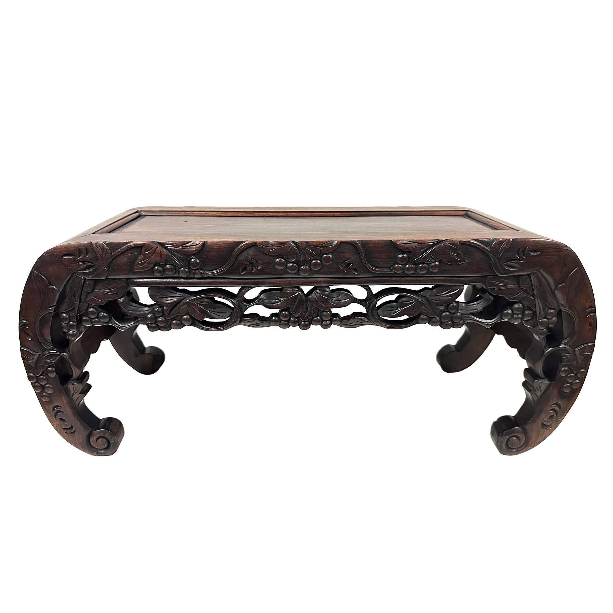 Early 20th Century Antique Chinese Hardwood Low Table or Plant Stand