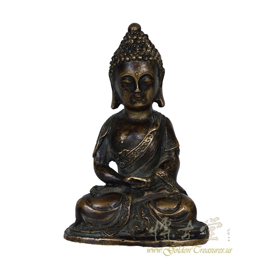 Chinese Antique Carved Ming Style Bronze Buddha Statuary 27XH93