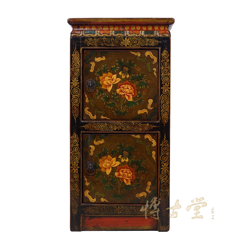 Tibetan Antique Painted Night Stand/End Table 28M04