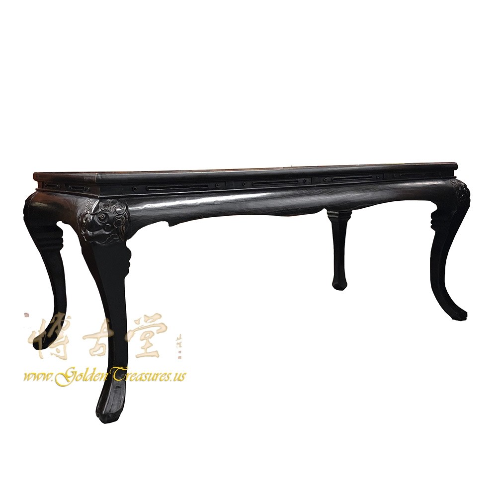 Chinese Antique Black Lacquered Conference/Dining Table 4M025