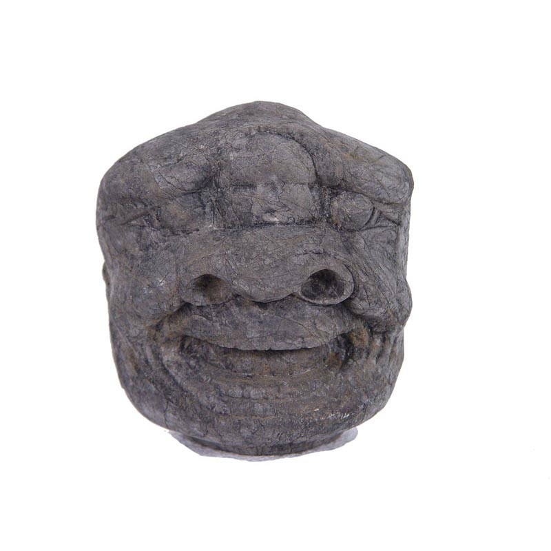 Chinese Antique Carved Stone Heracles Head