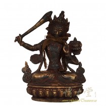 Tibetan Antique Bronze Manjushri Wisdom Buddha Statue