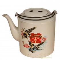 20th Century Chinese Porcelain Double Happines Teapot