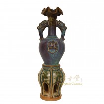 Vintage Chinese Jun Ware Fambe Glaze Porcelain Vase