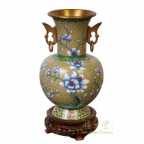 Vintage Chinese Hand Made floral Cloisonne Vase