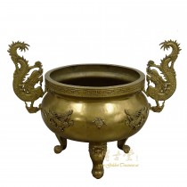 32" Huge Antique Chinese Bronze Dragon Temple Incense Burner