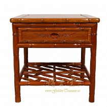 Vintage Chinese Carved Rosewood Night Stand/End Table