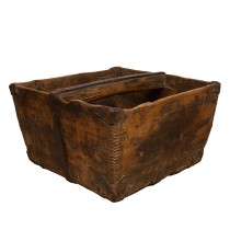 Antique Chinese Official Wooden Rice Grain Bucket