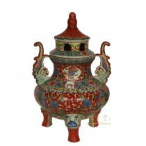Vintage Chinese Famille-Rose Porcelain Incense Burner