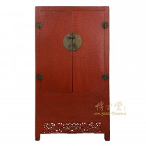 Antique Chinese Red Lacquered Cabinet/Armoire