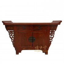 Antique Chinese Red Lacquered Console Table, Sideboard