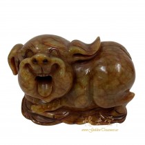 Antique Chinese Carved Jade Pig Statue, Zodiac Sign
