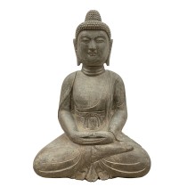 20th Century Chinese Carved Stone Meditation Buddha Statuary