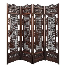 Mid-20th Century Chinese Rosewood Open Carved Screen/Room Divider