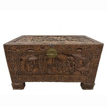 Early 20th Century Chinese Carved Camphor Wood Hope Chest
