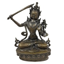 Tibetan Antique Bronze Tantric Manjusri Bodhisattva Statue