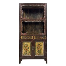 Late 19th Century Antique Chinese Carved Display Cabinet