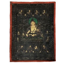 20th Century Antique Tibetan Hand Painted Thangka, Avalokitshvara, Kuan Yin