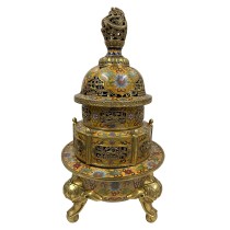 Early-20th Century Chinese Hand made Cloisonne Incense Burner