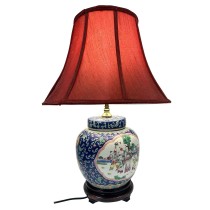 Mid-20th Century Vintage Chinese Hand-Painted Porcelain Jar Table Lamp