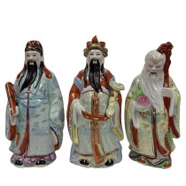 Vintage Chinese Fu Lu Shou Feng Shui Trio Gods Figurines