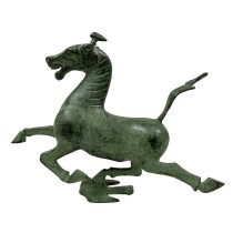 Vintage Chinese Bronze Horse Stepping on Flying Swallow Statue 