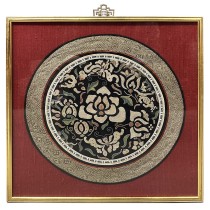 Framed Antique Chinese Qing Dynasty Embroidery 24LP110
