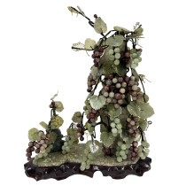 Mid-20th Century Chinese Jade Grape Vine Sculpture