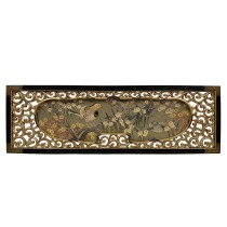 Antique Japanese Meiji era Framed Embroidery Wall Hanging