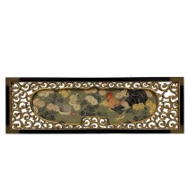 Antique Japanese Meiji era Framed Embroidery Wall Hanging