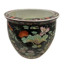Mid 20th Century Chinese Famille Noire Porcelain Fish Bawl/Planter