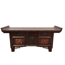 Antique Chinese Carved Altar Cabinet, Coffee Table, TV Stand