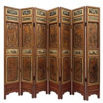 Early 20th Century Chinese 7 Panels Folding Screen, Room Divider