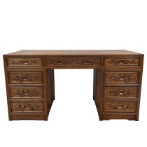 Mid-20th Century Chinese Rosewood Carved Writing Desk