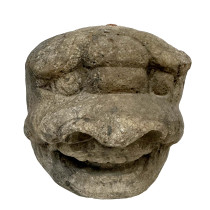 Late 19th-Century Antique Chinese Carved Stone Heracles Head