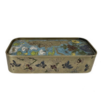 Late 19th Century Antique Chinese Scholar's Writing Box, PAKTONG & Champleve