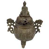 Mid 20th Century Tibetan Buddhist tripod incense burner (censer)