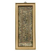 Late Qing Dynasty antique Chinese silk embroidered panel