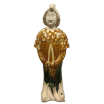 Mid Century Large Chinese Sancai glazed pottery figure - Tang Style court Lady