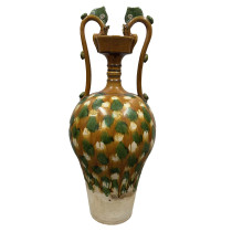 Early 20th Century Chinese Sancai-glazed Double Dragon-handled Amphora/Vase