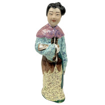Early 20th Century antique Chinese polychrome porcelain figurine - Court Lady