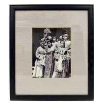 Framed Vintage Black-and-White Photograph of Performers of Chinese Opera