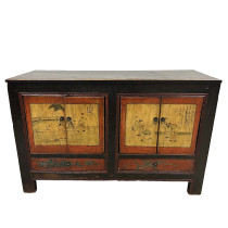 Early 20th Century Antique Chinese Mongolia Twin Cabinet/Buffet Table, Sideboard