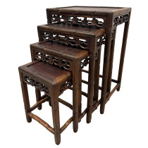 Early 20th Century Antique Chinese nest of four nesting tables, Hand-crafted