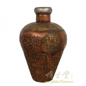Antique Tibetan Handcraft Copper Tin Container