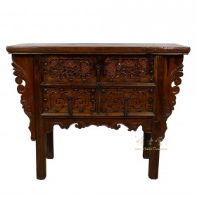 19 Century Antique Chinese Carved Shan Xi Console Table/Sideboard