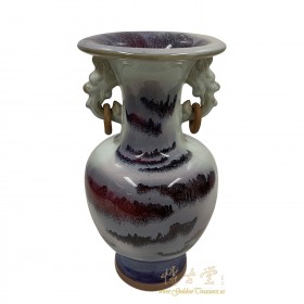Vintage Chinese Jun Ware Fambe Glaze Landscaping Porcelain Vase